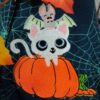Stickdatei Halloween Kürbis, Katze, Fledermaus