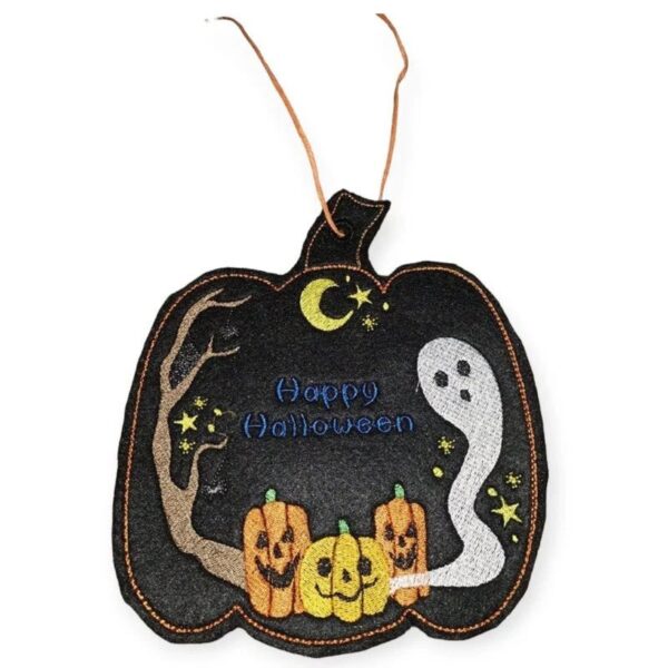 Stickdatei Halloween Kürbis, Katze, Fledermaus