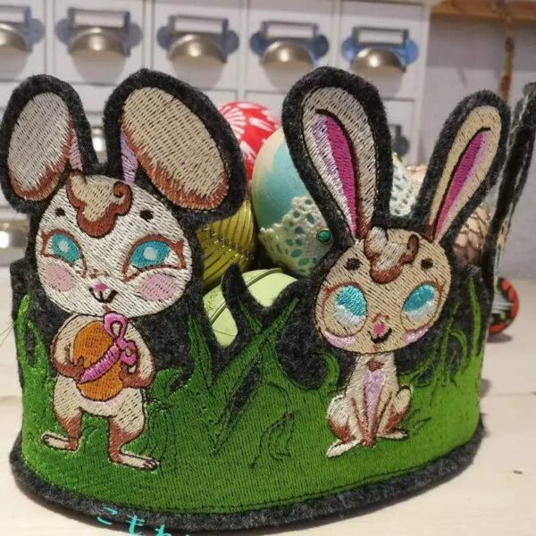 Stickdatei Hase mit Osterei