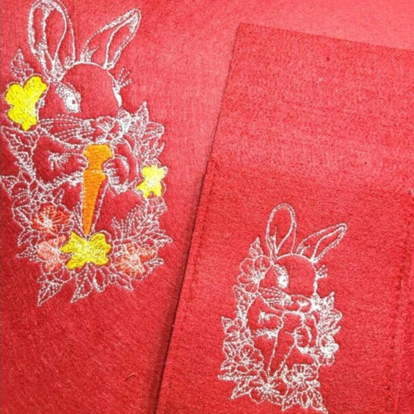 Stickdatei Hase Blumen