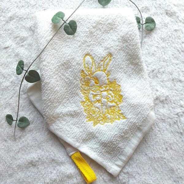 Stickdatei Hase Blumen