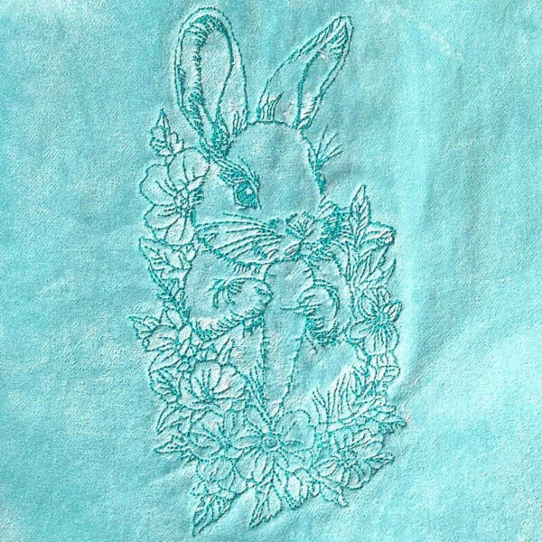 Stickdatei Hase Blumen