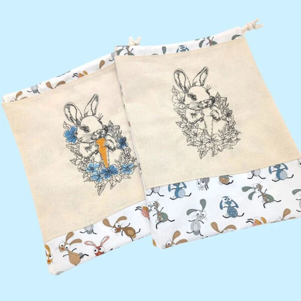 Stickdatei Hase Blumen