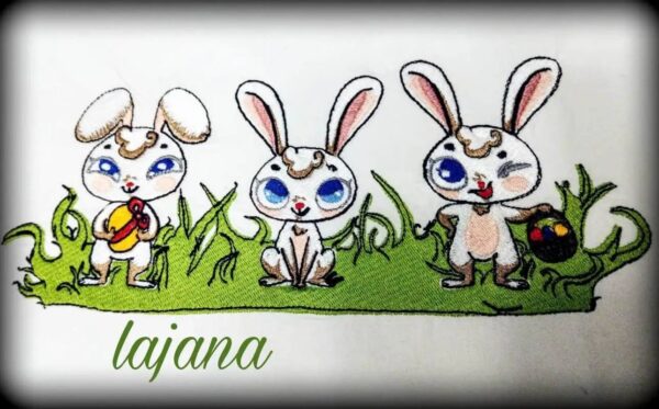 Stickdatei Hasen Treffen – Süße Oster-Hasenmotive