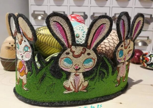 Stickdatei Hasen Treffen – Süße Oster-Hasenmotive