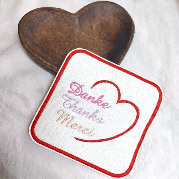 Stickdatei Herz Danke Thanks Merci
