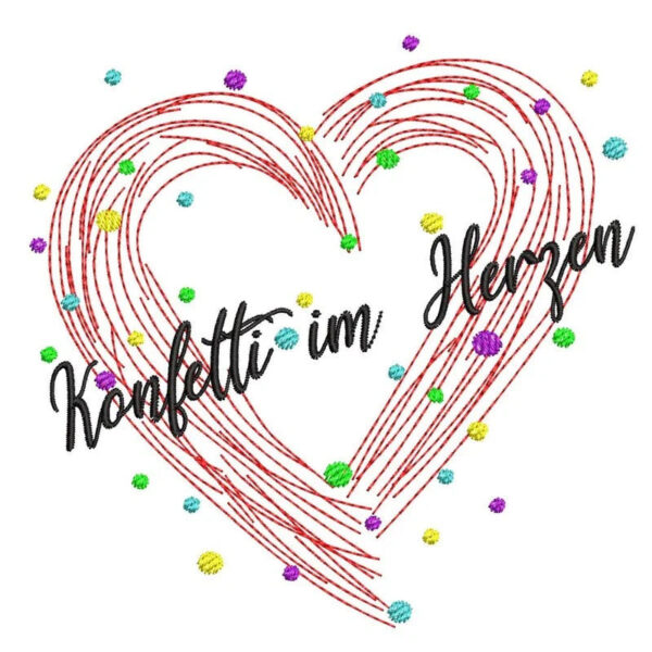 Stickdatei Konfetti im Herzen