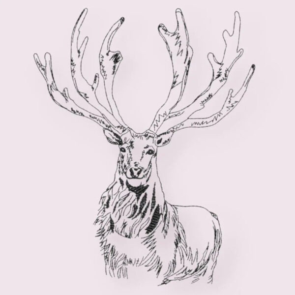 Stickdatei Hirsch Scribble