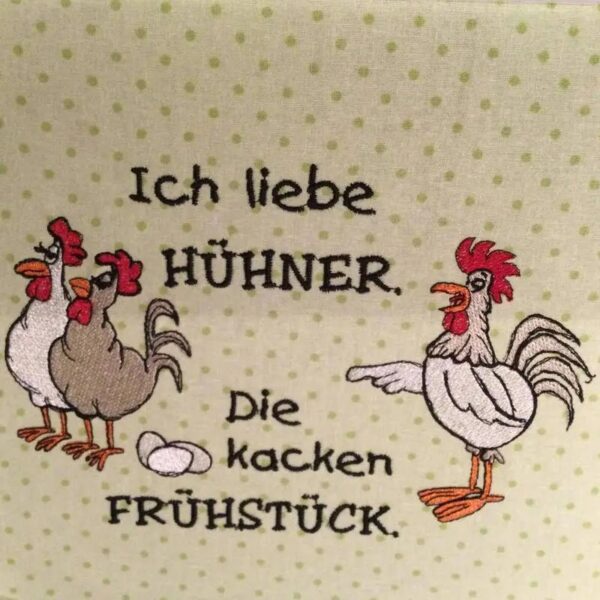 Stickdatei Hühnerbande - Lustige Hühner mit Sprüchen