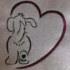 Stickdatei Hund mit Herz