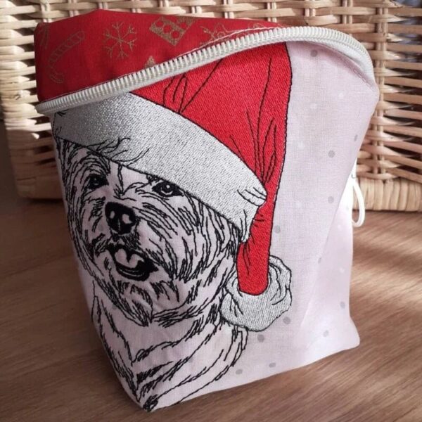 Stickdatei Hund Westie Nikolaus Kritzel