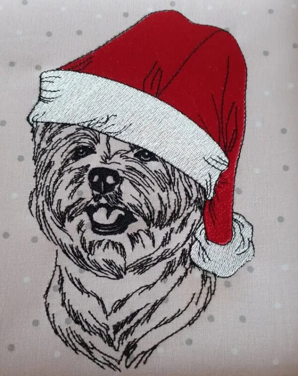 Stickdatei Hund Westie Nikolaus Kritzel