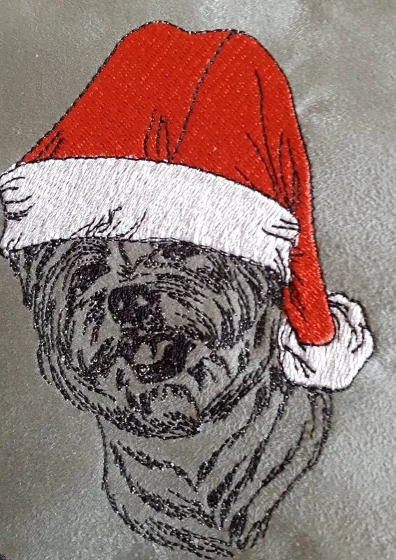 Stickdatei Hund Westie Nikolaus Kritzel