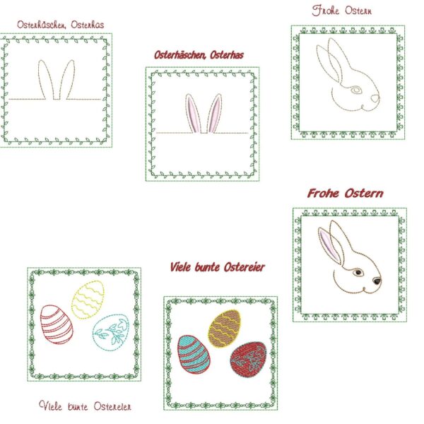 Stickdatei Kartendesigns Ostern