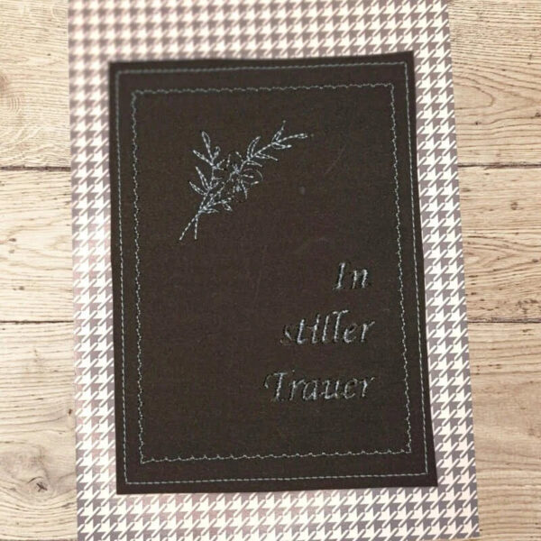 Stickdatei Kartendesigns Trauer