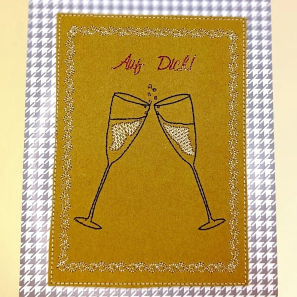 Stickdatei Kartendesigns Geburtstag