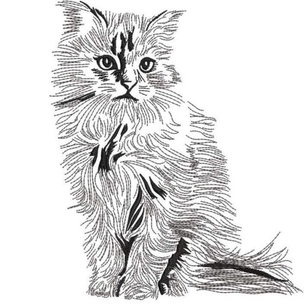 Stickdatei Katze Scribble