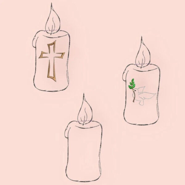 Stickdatei Applikation Kerze