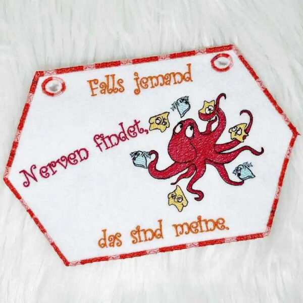 Stickdatei Krake mit Sprüchen