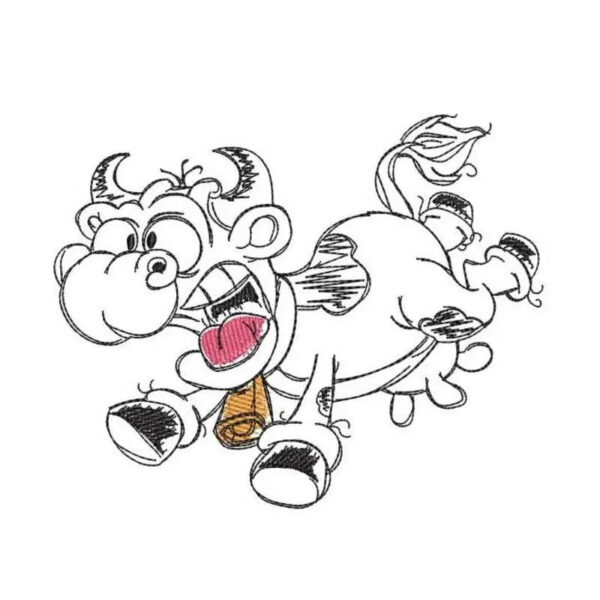 Stickdatei Kuh mit Spruch