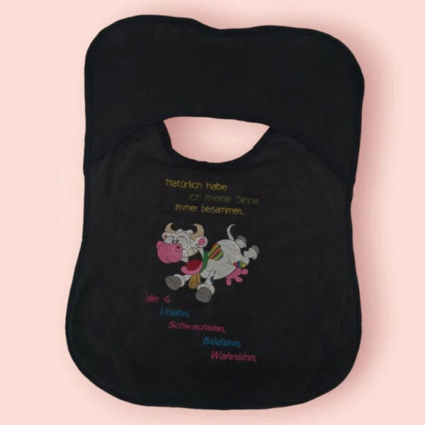 Stickdatei Kuh mit Spruch