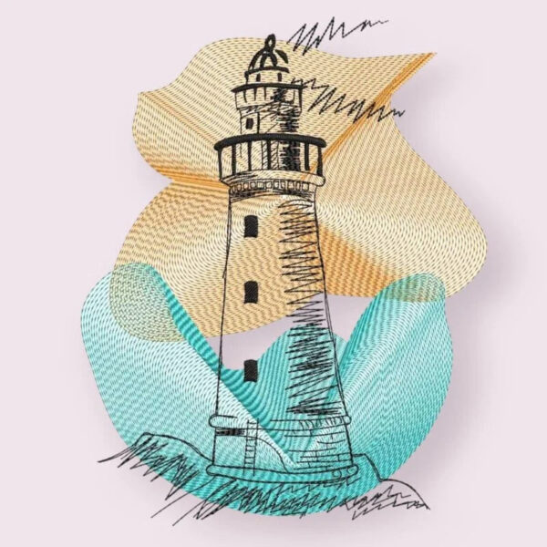 Stickdatei Leuchtturm Vintage