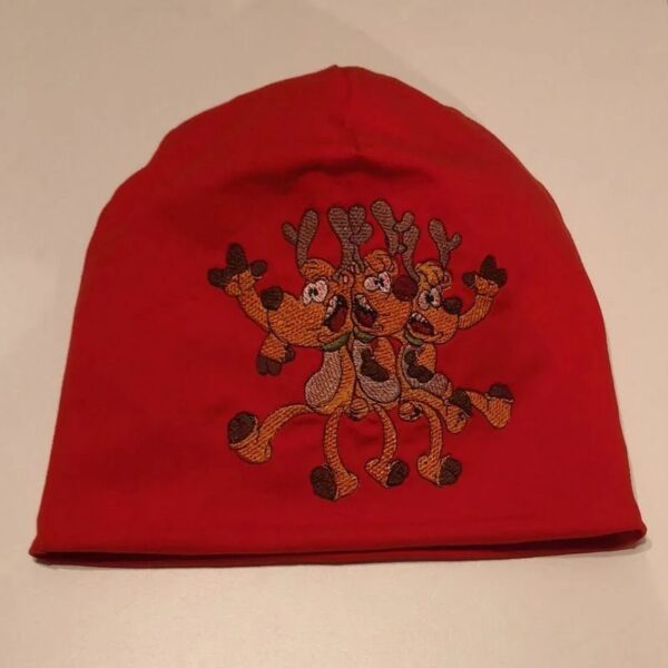 Stickdatei Lustige Elche mit Spruch