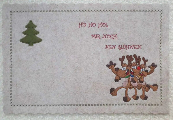 Stickdatei Lustige Elche mit Spruch