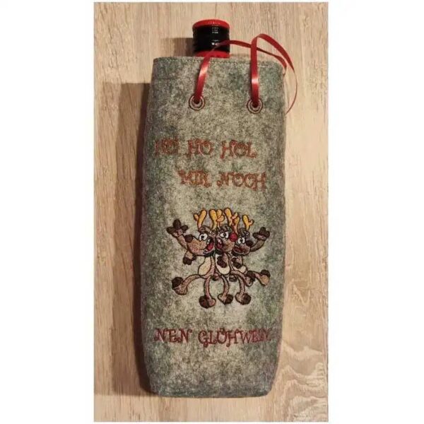 Stickdatei Lustige Elche mit Spruch