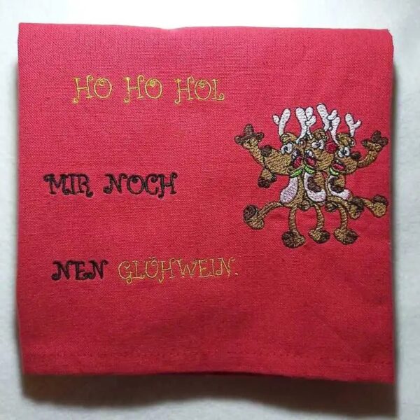 Stickdatei Lustige Elche mit Spruch