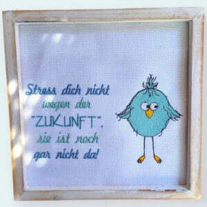 Stickdatei lustige Vogelfamilie stiXX mit Sprüchen