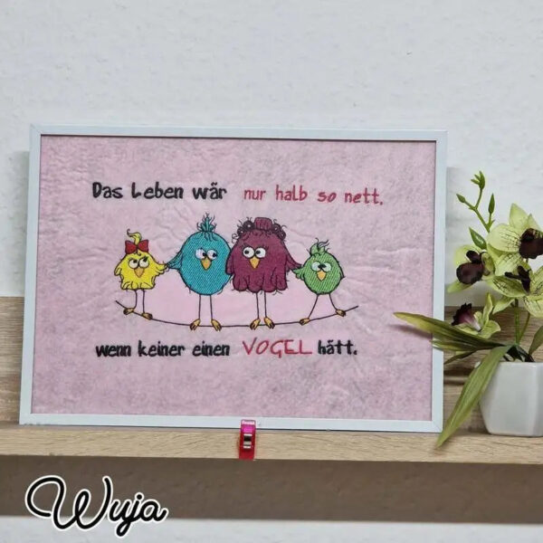Stickdatei Vogel lustige Vogelfamilie stiXX Vol. 2 mit Spruch