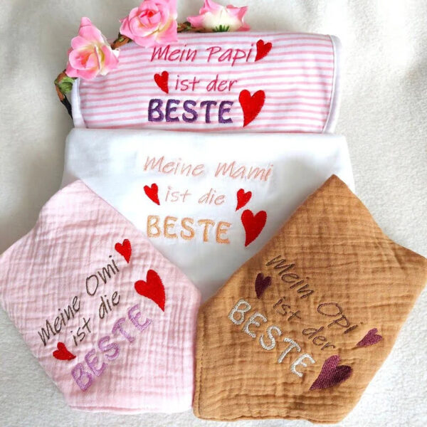 Stickdatei Sprüche Set Mami Papi Omi Opi