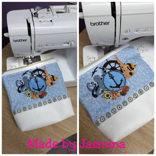 Stickdatei Maritim Nautical – Vintage-Style mit Teilapplikation | stiXXie