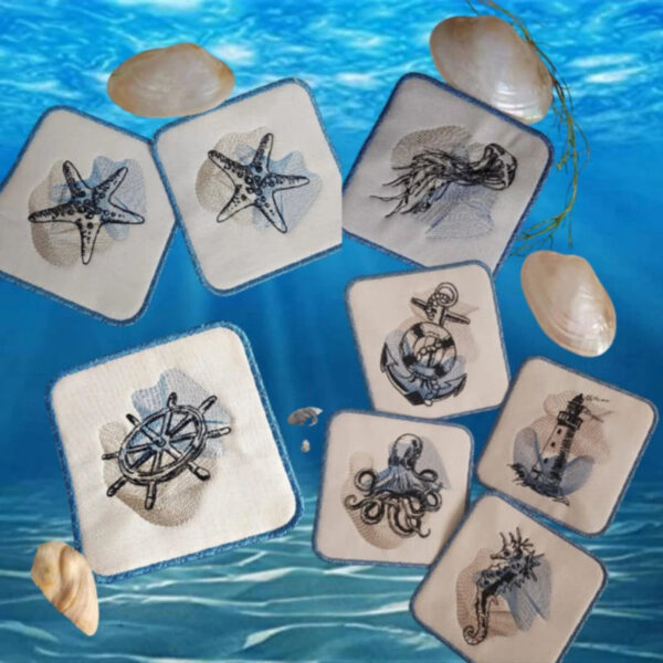 Stickdatei Maritim Vintage Paket 7 Dekore