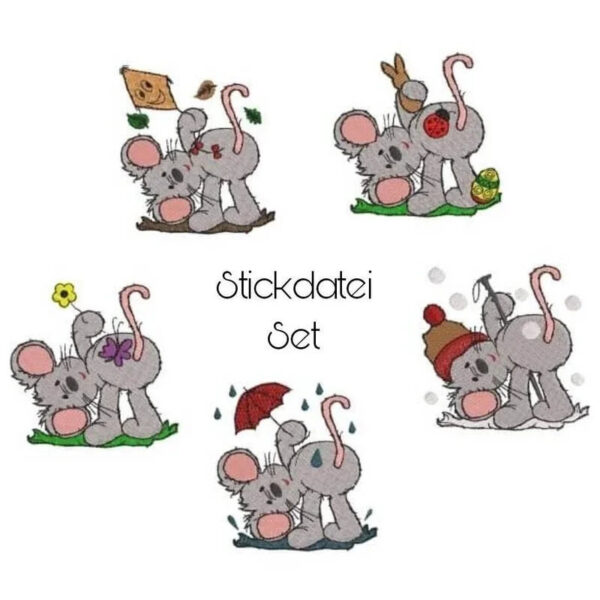 Stickdatei Maus Jahreszeit