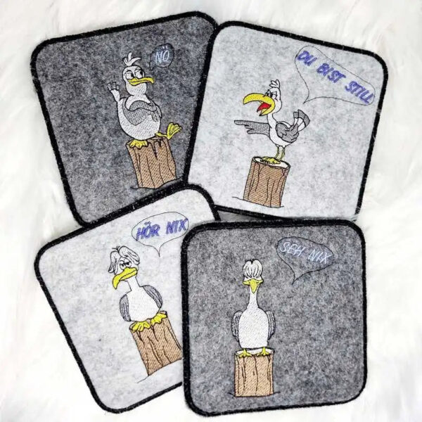 Stickdatei lustige Möwe Carlo and family