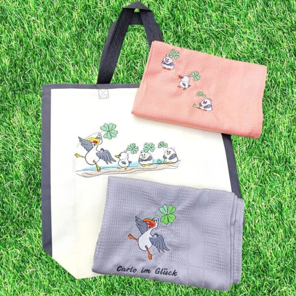 ITH Stickdatei Möwe Carlo im Glück