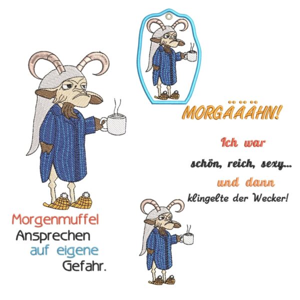 ITH Stickdatei Morgenmuffel(on)