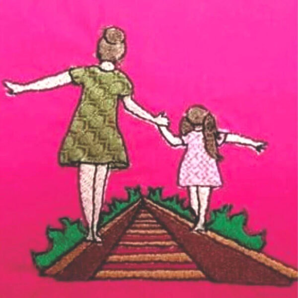 Stickdatei Mutter und Tochter oder Sohn