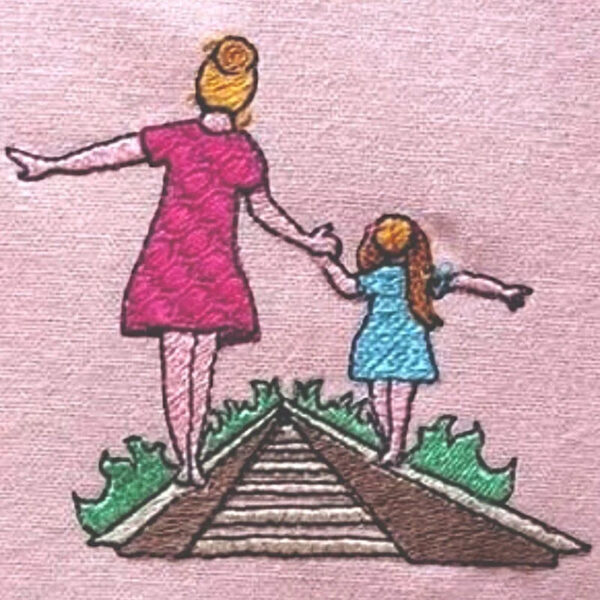 Stickdatei Mutter und Tochter oder Sohn