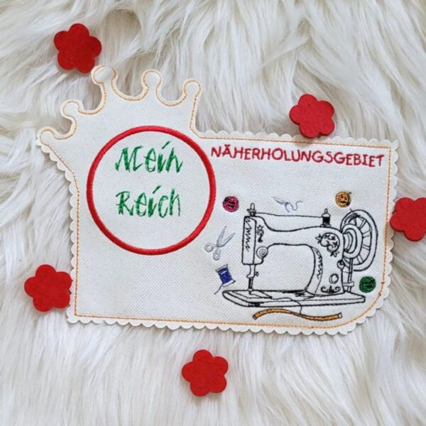 Stickdatei Näherholungsgebiet - Nähmaschine mit Spruch