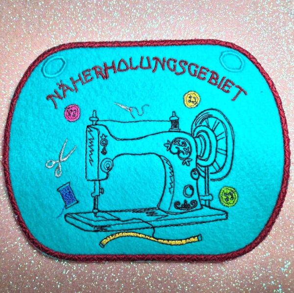 Stickdatei Näherholungsgebiet - Nähmaschine mit Spruch