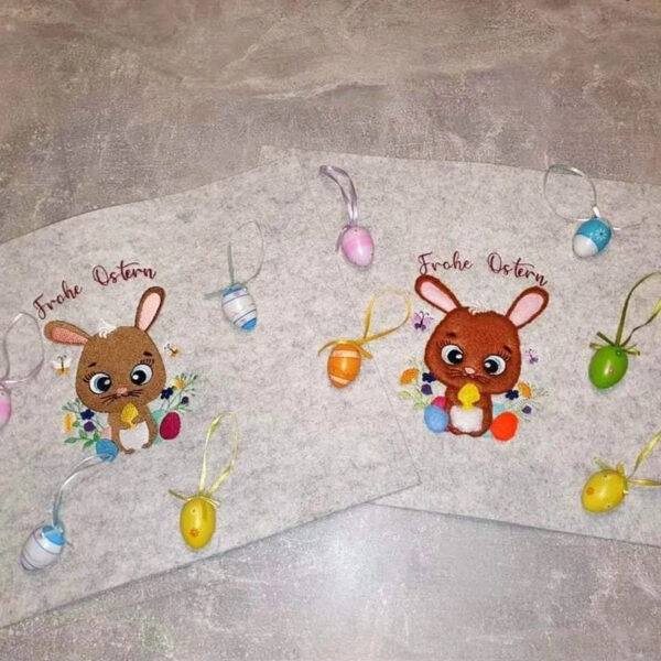 Stickdatei Osterhase Doodle Applikation