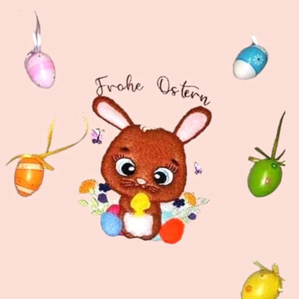 Stickdatei Osterhase Doodle Applikation