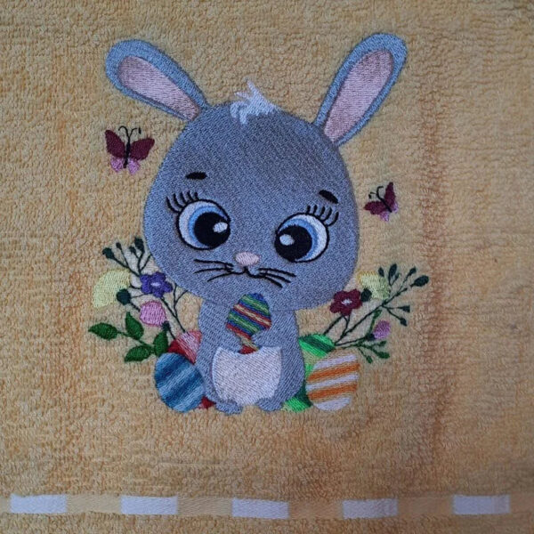 Stickdatei Osterhase mit Schriftzug