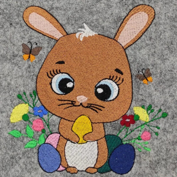 Stickdatei Osterhase mit Schriftzug