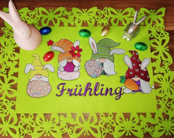 Stickdatei Osterwichtel 2026 – 4 Motive Vollstick