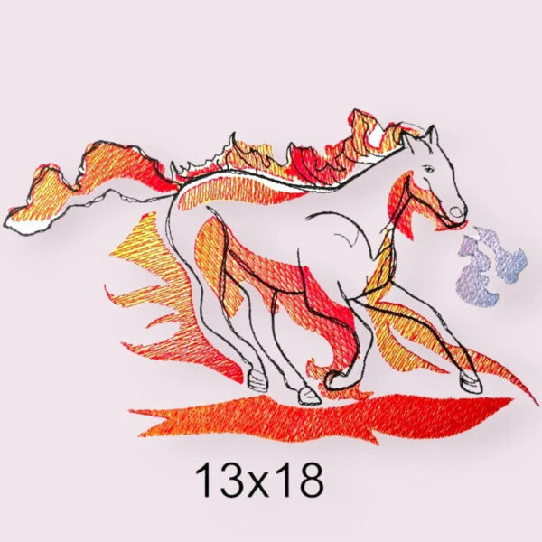 Stickdatei Pferd Scribble