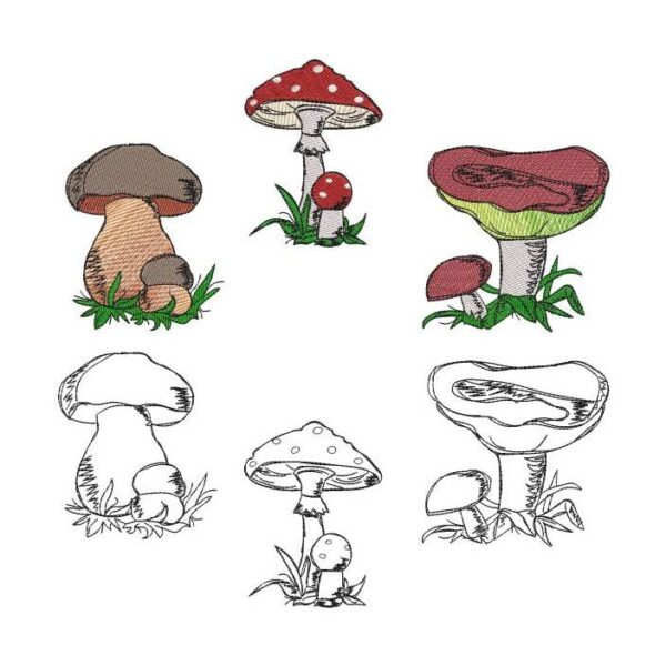 Stickdatei Pilze